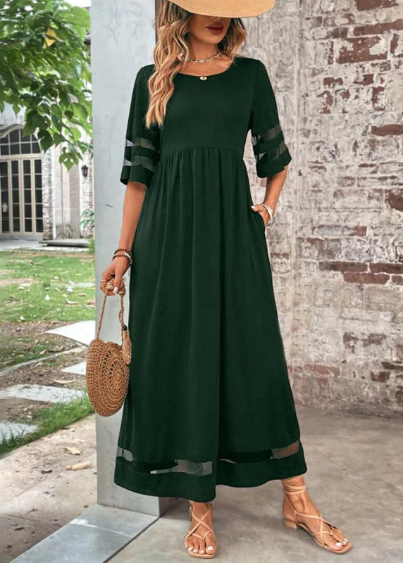 Lyséa™ | Robe longue fluide à manches en voile