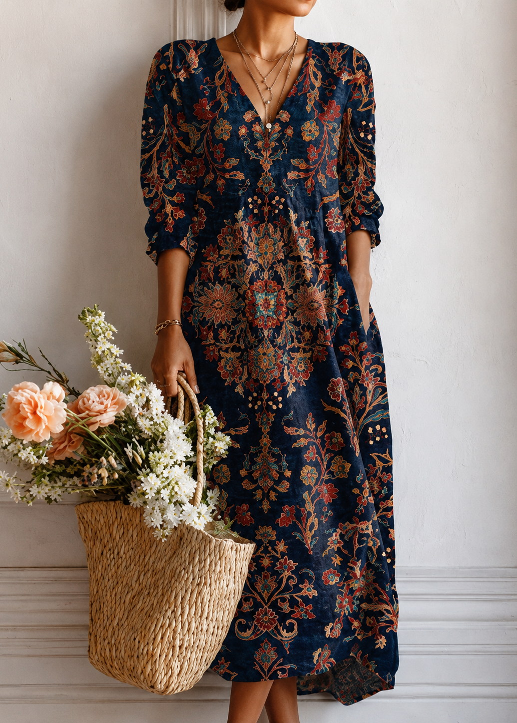 Maëliane™ | Robe longue bohème à imprimé floral