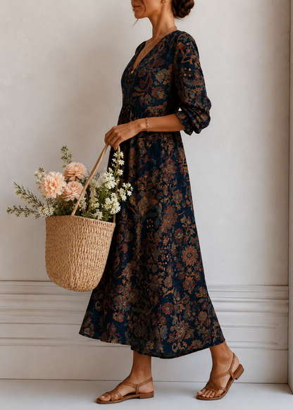 Maëliane™ | Robe longue bohème à imprimé floral