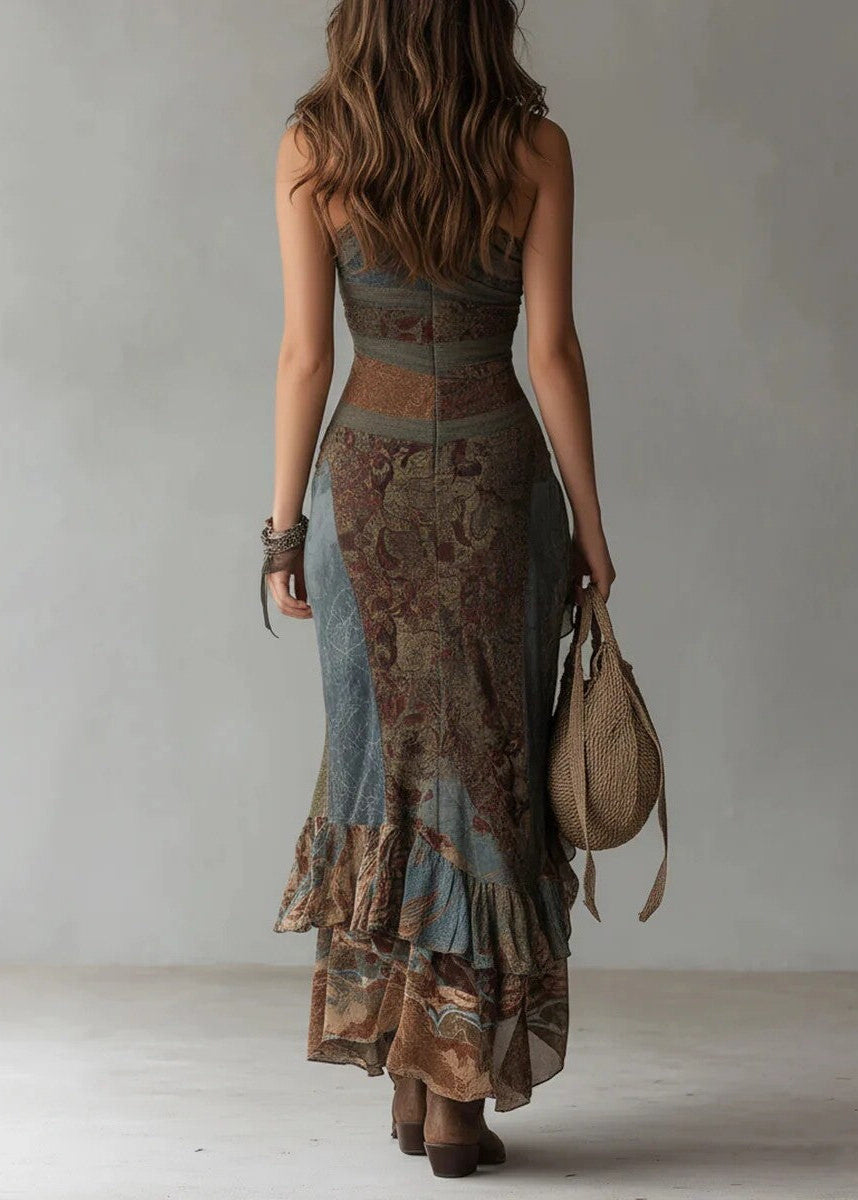 Éloïra | Robe asymétrique imprimé bohème