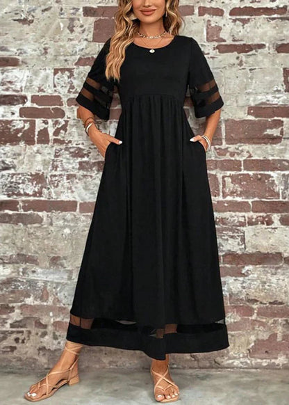 Lyséa™ | Robe longue fluide à manches en voile