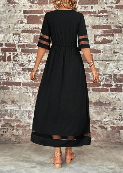 Lyséa™ | Robe longue fluide à manches en voile