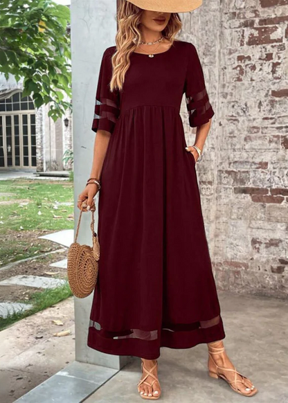 Lyséa™ | Robe longue fluide à manches en voile
