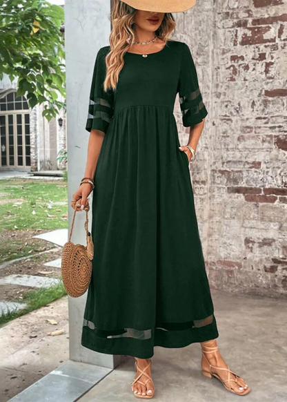 Lyséa™ | Robe longue fluide à manches en voile